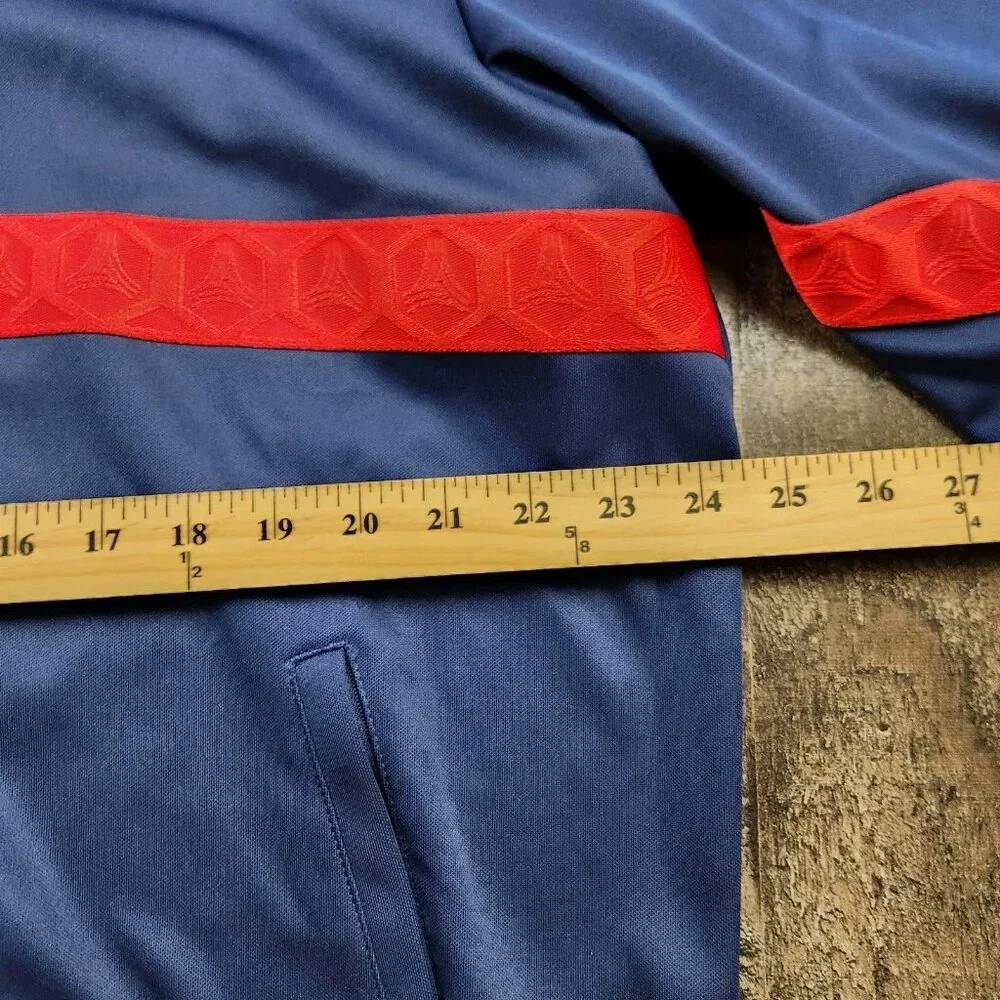 Men's Adidas Club Jacket Size XL Blue Polyester Track Soccer Jacket - Picture 6 of 11